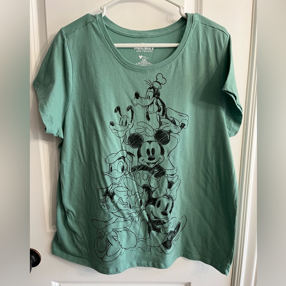 Disney Mickey and Friends Green Shirt - XXL